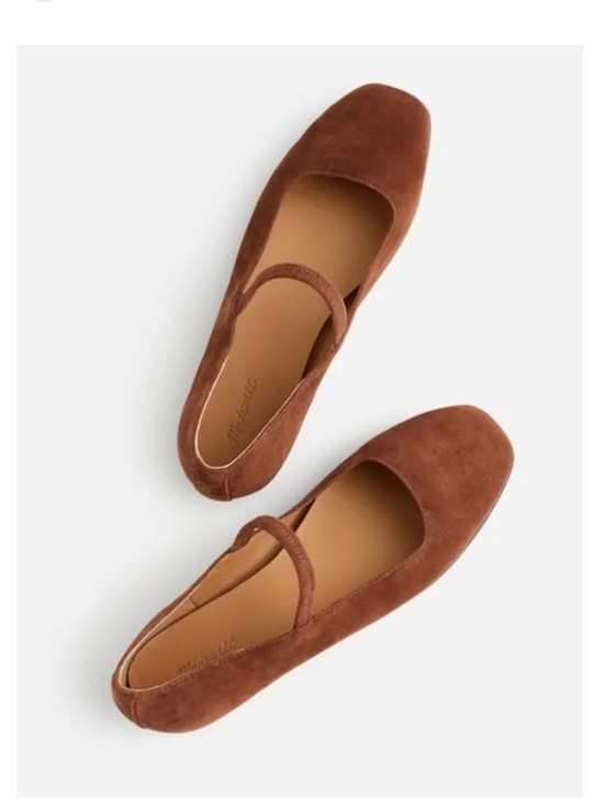 Madewell Shoes - Madewell Greta Mary Jane Flats Suede -  Soft Mahogany